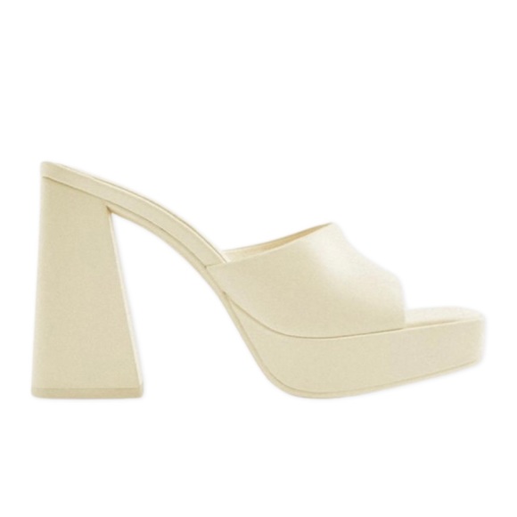 🆕 Brand New Leather Chunky Heeled Platform Mules - Picture 3 of 15